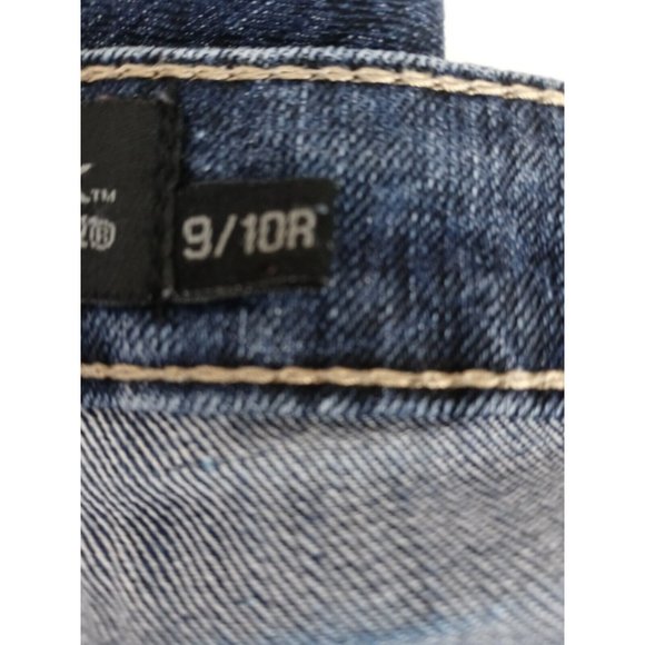 Twentyone Black Distressed Whiskered Skinny Jeans With Snakeskin Design 9/10R - Picture 7 of 9